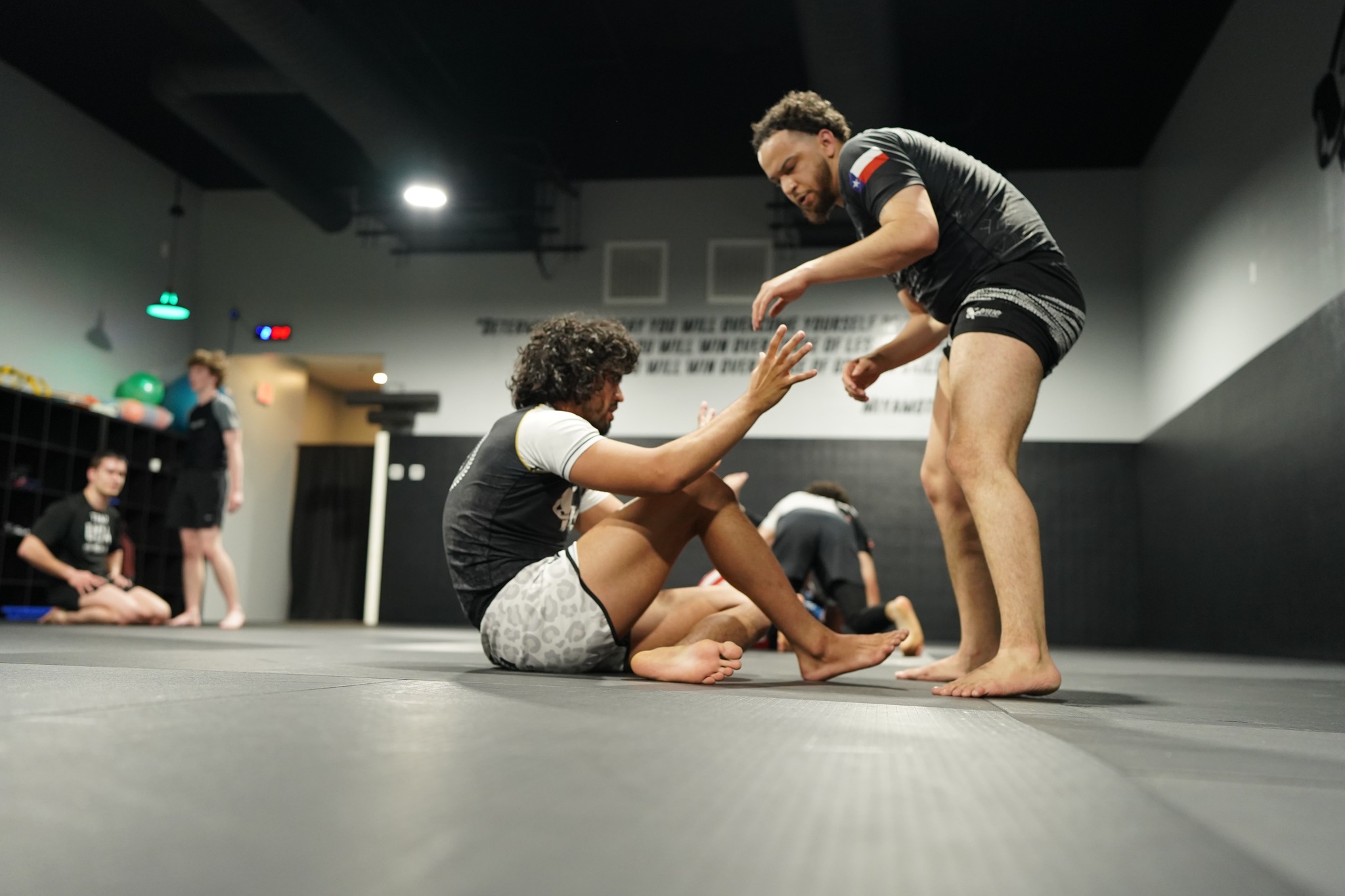 Two corvo martial arts students training